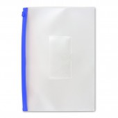 Папка-конверт на молнии, А5, Attache, с карманом для визитки, синяя, ст.1