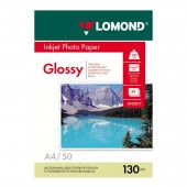 Фотобумага Lomond Glossy, А4, 130 гр/м2, 50л., глянцевая, односторонняя, ст.1 х