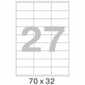 Самоклеящиеся этикетки Mega Label, 27-дел., (70х32), 100л/уп, ст.10 Самоклеящиеся этикетки Mega Label, 27-дел., (70х32), 100л/уп, ст.10