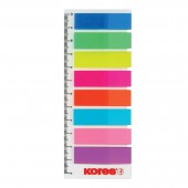 Закладки  пласт. 8цв.по 25л, Kores Film, 12ммх45, яркие цвета, на линейке ст.1