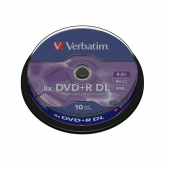 Диск DVD+R Verbatim Dual Layer, 8.5 Gb 2,4x, на шпинделе 10шт/уп, ст.1