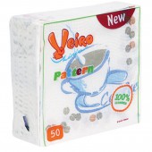 Салфетки Veiro, 1сл. 24*24, 50л, белые с рисунком, ст.1 Салфетки Veiro, 1сл. 24*24, 50л, белые с рисунком, ст.1