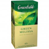 Чай зеленый Greenfield Green Melissa, мелиса, мята, 25пак/уп., ст.1 Чай зеленый Greenfield Green Melissa, мелиса, мята, 25пак/уп., ст.1