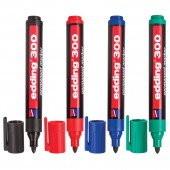 Маркер перманентный Edding E-300, набор 4 цвета, ст. 10 Маркер перманентный Edding E-300, набор 4 цвета, ст. 10