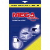 Самоклеящиеся этикетки Mega Label, А4, 70г/м, 25л, белые,  ст.1