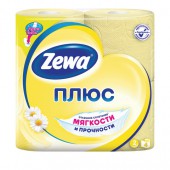 Бумага туалетная "Zewa Plus" 2-слойная, желтая, 4 рул./уп, ст.24