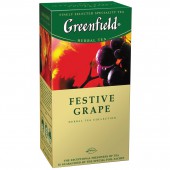 Чай травяной Greenfield Festive Grape, шиповник, гибискус, виноград, яблоко, 25пак/уп., ст.1 Чай травяной Greenfield Festive Grape, шиповник, гибискус, виноград, яблоко, 25пак/уп., ст.1