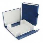 Короб архивный на завязках, бумвинил, 330x240x70 мм синяя, ст.50