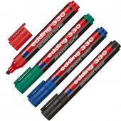 Маркер перманентный Edding E-330, набор 4 цвета, скошенный наконечник, ст. 10 Маркер перманентный Edding E-330, набор 4 цвета, скошенный наконечник, ст. 10