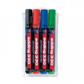 Маркер перманентный Edding E-330, набор 4 цвета, скошенный наконечник, ст. 10 Маркер перманентный Edding E-330, набор 4 цвета, скошенный наконечник, ст. 10