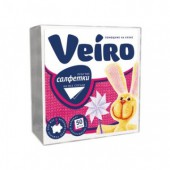 Салфетки Veiro, 1сл. 24*24, 50л, белые с тиснением, ст.1 Салфетки Veiro, 1сл. 24*24, 50л, белые с тиснением, ст.1