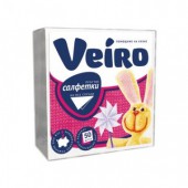 Салфетки Veiro, 1сл. 24*24, 50л, белые с тиснением, ст.1