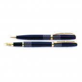 Набор Verdie cfb-23W (шариковая +перьевая ручки), т-синяя эмаль, деревянный футляр, ст.1