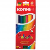 Карандаши цветные 12цв, Kores Kolores, шестигранные, с точилкой, картон.упак,