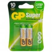 Элементы питания батарейка GP Super, AA/316/LR6, алкалиновые, 2 шт./уп., ст.1 Элементы питания батарейка GP Super, AA/316/LR6, алкалиновые, 2 шт./уп., ст.1