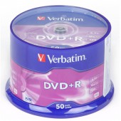 Диск DVD+R Verbatim 4.7 Гб, 16x, cakebox, 50 шт./уп., ст.1