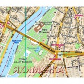 Карта настенная "Москва с каждым домом", 210х160см, без рамки, +атлас, ст.1