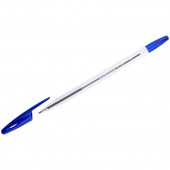 Ручка шариковая R-301, прозрачный корпус, синяя, 1 мм