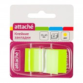 Липкие закладки пласт. Attache, 1 цвет по 25 л, 25х45 мм Липкие закладки пласт. Attache, 1 цвет по 25 л, 25х45 мм