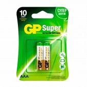 Элементы питания батарейка GP Super, AAA/286/LR03, алкалиновые, 2шт/уп ст.1 Элементы питания батарейка GP Super, AAA/286/LR03, алкалиновые, 2шт/уп ст.1