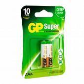 Элементы питания батарейка GP Super, AAA/286/LR03, алкалиновые, 2шт/уп ст.1 Элементы питания батарейка GP Super, AAA/286/LR03, алкалиновые, 2шт/уп ст.1