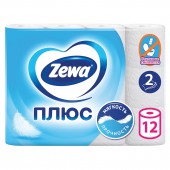 Бумага туалетная "Zewa Plus" 2-слойная, белая, 12 рул./уп, ст.1