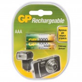 Аккумуляторная батарея GP ААА/HR03 NiMH, 1000mAh, 2шт/уп ст.1 Аккумуляторная батарея GP ААА/HR03 NiMH, 1000mAh, 2шт/уп ст.1