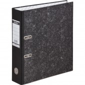 Папка-регистратор Bаntex, А4, картон, черный мрамор, цветной корешок, карман, 75 мм