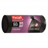 Пакеты для мусора,  60л, 20шт/уп, ПНД, Paclan Standart, 7,2мкм, черный, ст.42 Пакеты для мусора,  60л, 20шт/уп, ПНД, Paclan Standart, 7,2мкм, черный, ст.42