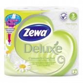 Бумага туалетная "Zewa Deluxe" 3-слойная, белая, аромат. Ромашка, 4 рул./уп, ст.1