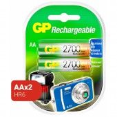 Аккумуляторная батарея GP АА/316/HR6 NiMH, 2700 мАч, 2 шт/уп., ст.1 Аккумуляторная батарея GP АА/316/HR6 NiMH, 2700 мАч, 2 шт/уп., ст.1