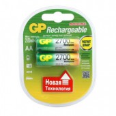 Аккумуляторная батарея GP АА/316/HR6 NiMH, 2700 мАч, 2 шт/уп., ст.1 Аккумуляторная батарея GP АА/316/HR6 NiMH, 2700 мАч, 2 шт/уп., ст.1