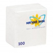 Салфетки бум. "Мягкий Знак", 24*24, 100л, односл белые, ст.40 Салфетки бум. "Мягкий Знак", 24*24, 100л, односл белые, ст.40