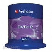 Диск DVD+R Verbatim DVD+R4355 4.7Gb 16x, Cakebox, 100 шт/уп., ст.1