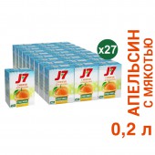 Сок "J7 Апельсин", 0,2л, 27 шт/уп
