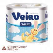Бумага туалетная "Veiro Classic" 2-слойная, белая, 4 шт/уп, ст.1