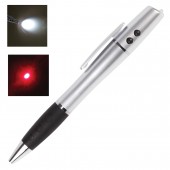 Ручка шариковая Beifa 3в1, серебр.+указка красн.лазер+фонарь lh612ср синий ст. 1