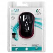 Мышь компьютерная Logitech Wireless Mouse M185 Red USB 910-002240