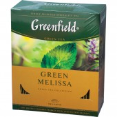 Чай зеленый Greenfield Green Melissa, мелиса, мята, 100пак/уп, 0879-09