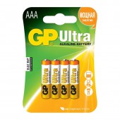 Элементы питания батарейка GP Ultra, AAA/LR03/ 24A, алкалиновые, 4шт/уп ст.1