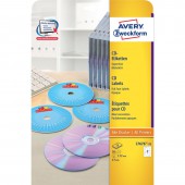 Этикетки самокл. Avery Zweckform , для CD/DVD, d 117мм, 2шт. на листе, 25 л/уп