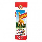 Пластилин 10цв, детский Кoh-I-Noor, Жираф 200 г в картонной упаковке