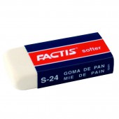 Ластик Factis, виниловый, мягкий, из синтетического каучука, в картонном держателе, 50х23,5х9,5мм