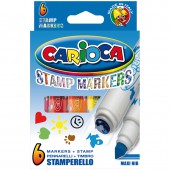 Фломастеры 6цв., "Carioca Stamp Markers", картон.упак.,европодвес