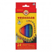 Карандаши цветные 24цв, Koh-I-Noor, Triocolor трехгранных, с европодвесом