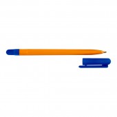 Ручка шариковая Стамм, ярко-желтый корпус, с синим стержнем