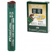 Запасные стержни для механических карандашей 0,5мм, HB, "Faber Castell", Polymer, ст.12