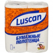 Полотенца бумажные рулонные "Luscan", 2-слойные, с тисн., 2рул/уп, ст.12
