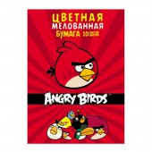Бумага цветная А4, набор 10л, 10цв, Angry Birds, мелованная, в папке, Бумага цветная А4, набор 10л, 10цв, Angry Birds, мелованная, в папке,
