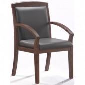 Кресло Конференц bn_Mb eсhair-421 kr рецикл.кожа черн., тем.орех